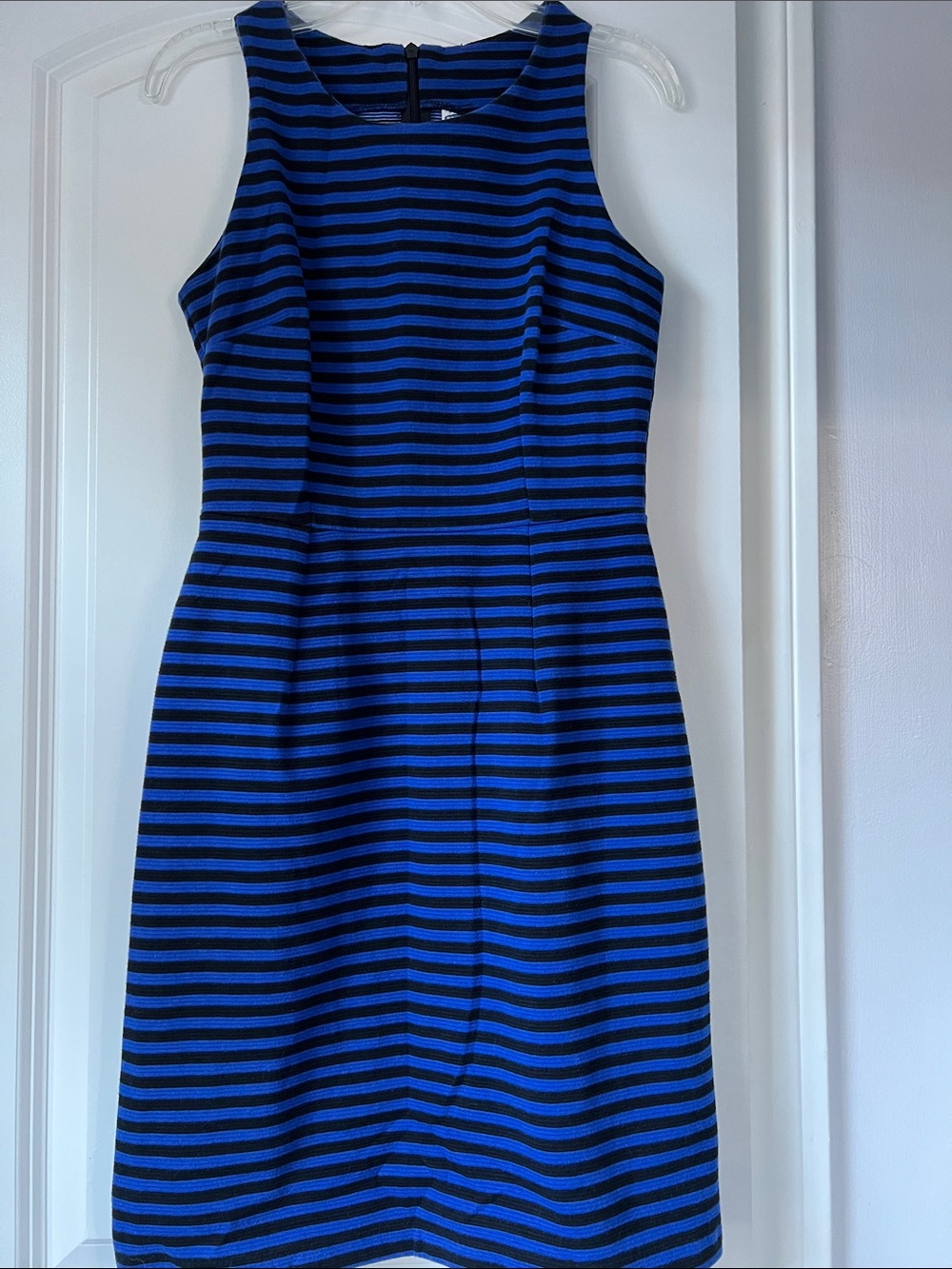 Old Navy Royal Blue and Black Striped Sleeveless Mini Dress